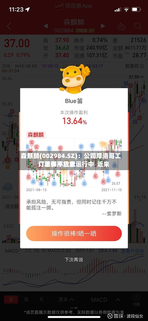 森麒麟(002984.SZ)：公司摩洛哥工厂正有序放量运行中  近来订单供不应求
