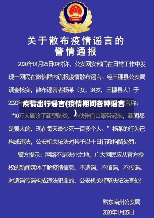 疫情出行谣言(疫情期间各种谣言)