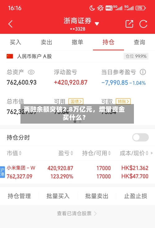 两融余额突破2.8万亿元,增量资金买什么?