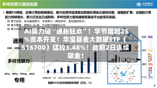 AI算力链“通胀狂欢”!字节增加25%资本开支!华宝基金大数据ETF(516700)猛拉3.48%!此前2日连续吸金!