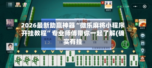 2026最新助赢神器“微乐麻将小程序开挂教程”专业师傅带你一起了解(确实有挂