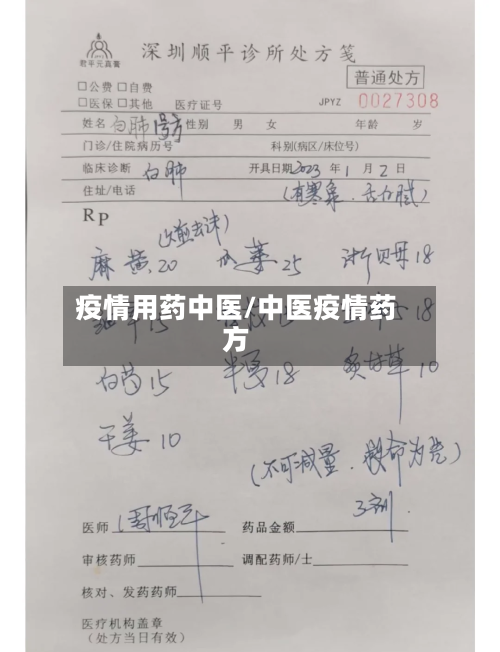 疫情用药中医/中医疫情药方