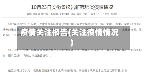 疫情关注报告(关注疫情情况)