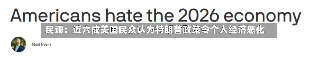 民调：近六成美国民众认为特朗普政策令个人经济恶化