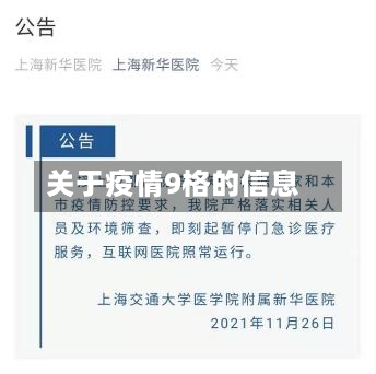 关于疫情9格的信息