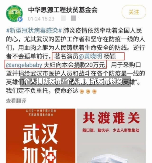 个人捐助疫情/个人捐赠抗疫情物资