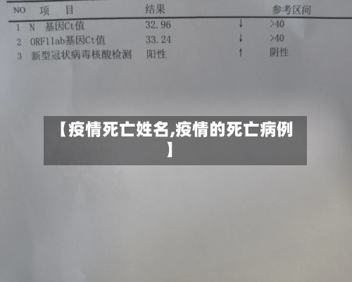 【疫情死亡姓名,疫情的死亡病例】