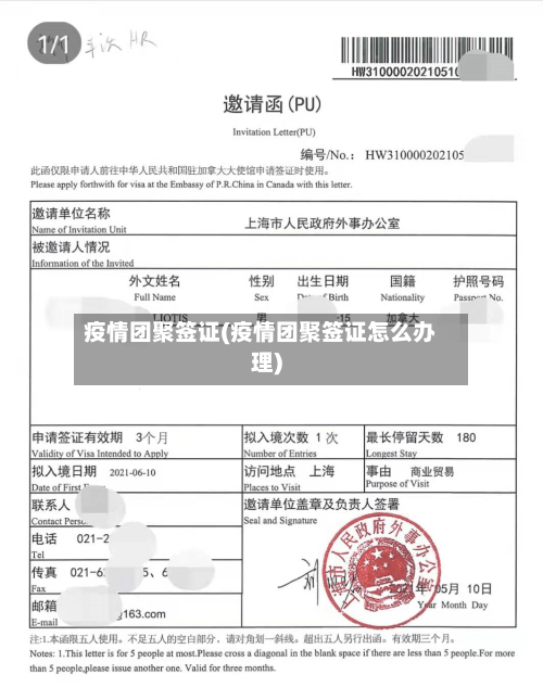 疫情团聚签证(疫情团聚签证怎么办理)