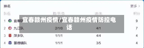 宜春赣州疫情/宜春赣州疫情防控电话