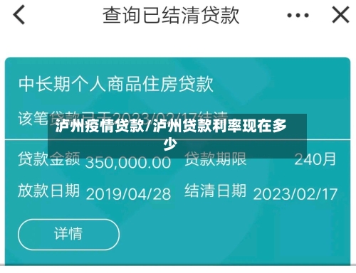 泸州疫情贷款/泸州贷款利率现在多少