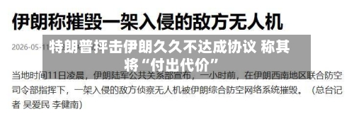 特朗普抨击伊朗久久不达成协议 称其将“付出代价”