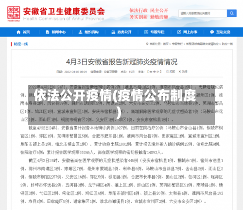 依法公开疫情(疫情公布制度)