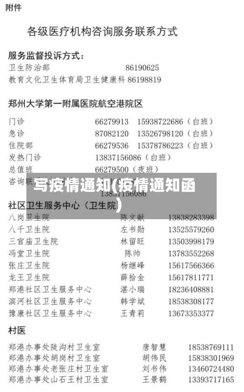 写疫情通知(疫情通知函)