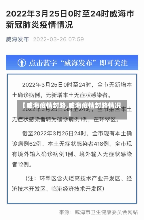 【威海疫情封路,威海疫情封路情况】
