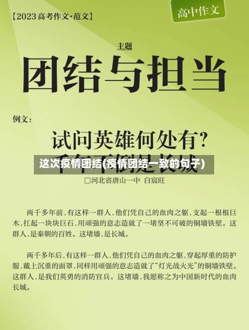这次疫情团结(疫情团结一致的句子)