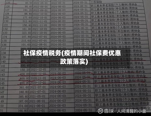 社保疫情税务(疫情期间社保费优惠政策落实)
