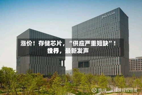 涨价!存储芯片,“供应严重短缺”!世界
投行,最新发声