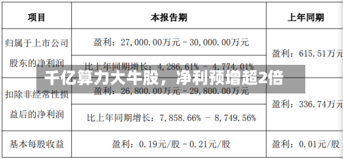 千亿算力大牛股，净利预增超2倍