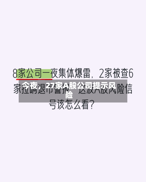 今夜,27家A股公司提示风险