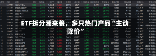 ETF拆分潮来袭，多只热门产品“主动降价”